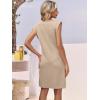 image:imageANRABESS Summer Dresses for Women 2026 Casual V Neck Sleeveless Split WrinkleFree Mini Dress Beach Vacation Short SundressAlmond