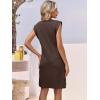 image:imageANRABESS Summer Dresses for Women 2026 Casual V Neck Sleeveless Split WrinkleFree Mini Dress Beach Vacation Short SundressBrown
