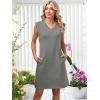 image:imageANRABESS Summer Dresses for Women 2026 Casual V Neck Sleeveless Split WrinkleFree Mini Dress Beach Vacation Short SundressGrey