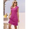 image:imageANRABESS Summer Dresses for Women 2026 Casual V Neck Sleeveless Split WrinkleFree Mini Dress Beach Vacation Short SundressHot Pink