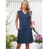 image:imageANRABESS Summer Dresses for Women 2026 Casual V Neck Sleeveless Split WrinkleFree Mini Dress Beach Vacation Short SundressNavy Blue