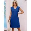 image:imageANRABESS Summer Dresses for Women 2026 Casual V Neck Sleeveless Split WrinkleFree Mini Dress Beach Vacation Short SundressRoyal Blue
