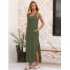 image:imageANRABESS Summer Dresses for Women 2026 Sleeveless Square Neck Maxi Beach Sundress Loose Fit Casual Vacation Tank DressOlive