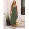 image:imageANRABESS Summer Dresses for Women 2026 Sleeveless Square Neck Maxi Beach Sundress Loose Fit Casual Vacation Tank DressOlive
