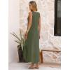 image:imageANRABESS Summer Dresses for Women 2026 Sleeveless Square Neck Maxi Beach Sundress Loose Fit Casual Vacation Tank DressOlive