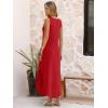 image:imageANRABESS Summer Dresses for Women 2026 Sleeveless Square Neck Maxi Beach Sundress Loose Fit Casual Vacation Tank DressRed