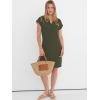 image:imageANRABESS Summer Dresses for Women Casual V Neck Short Sleeve Mini Tshirt Dress 2026 Loose Fit Beach Vacation Shift SundressArmy Green