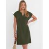 image:imageANRABESS Summer Dresses for Women Casual V Neck Short Sleeve Mini Tshirt Dress 2026 Loose Fit Beach Vacation Shift SundressArmy Green