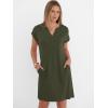 image:imageANRABESS Summer Dresses for Women Casual V Neck Short Sleeve Mini Tshirt Dress 2026 Loose Fit Beach Vacation Shift SundressArmy Green