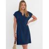 image:imageANRABESS Summer Dresses for Women Casual V Neck Short Sleeve Mini Tshirt Dress 2026 Loose Fit Beach Vacation Shift SundressBlue