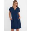 image:imageANRABESS Summer Dresses for Women Casual V Neck Short Sleeve Mini Tshirt Dress 2026 Loose Fit Beach Vacation Shift SundressBlue