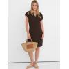 image:imageANRABESS Summer Dresses for Women Casual V Neck Short Sleeve Mini Tshirt Dress 2026 Loose Fit Beach Vacation Shift SundressCoffee