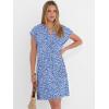 image:imageANRABESS Summer Dresses for Women Casual V Neck Short Sleeve Mini Tshirt Dress 2026 Loose Fit Beach Vacation Shift SundressFloral Blue White