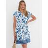 image:imageANRABESS Summer Dresses for Women Casual V Neck Short Sleeve Mini Tshirt Dress 2026 Loose Fit Beach Vacation Shift SundressWhite Blue Floral