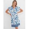 image:imageANRABESS Summer Dresses for Women Casual V Neck Short Sleeve Mini Tshirt Dress 2026 Loose Fit Beach Vacation Shift SundressWhite Blue Floral