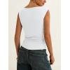 image:imageANRABESS Tank Tops for Women 2026 Summer Going Out Crop Top Sleeveless Boat Neck Rib Tight Ruched Tee Shirts Vacation ClothesWhite