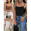 image:imageANRABESS Tank Tops for Women Square Neck Adjustable Spaghetti Strap Double Lined Camisole Tops Summer Basic Cami ShirtsBlack