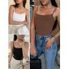 image:imageANRABESS Tank Tops for Women Square Neck Adjustable Spaghetti Strap Double Lined Camisole Tops Summer Basic Cami ShirtsBrown