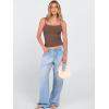 image:imageANRABESS Tank Tops for Women Square Neck Adjustable Spaghetti Strap Double Lined Camisole Tops Summer Basic Cami ShirtsBrown