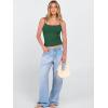 image:imageANRABESS Tank Tops for Women Square Neck Adjustable Spaghetti Strap Double Lined Camisole Tops Summer Basic Cami ShirtsDark Green