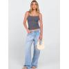 image:imageANRABESS Tank Tops for Women Square Neck Adjustable Spaghetti Strap Double Lined Camisole Tops Summer Basic Cami ShirtsGrey