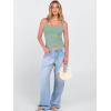 image:imageANRABESS Tank Tops for Women Square Neck Adjustable Spaghetti Strap Double Lined Camisole Tops Summer Basic Cami ShirtsGrey Green