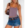 image:imageANRABESS Tank Tops for Women Square Neck Adjustable Spaghetti Strap Double Lined Camisole Tops Summer Basic Cami ShirtsGrey Purple