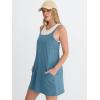 image:imageANRABESS Women Athletic Tennis Dress 2026 Summer Square Neck Active Romper Built in Shorts Casual Athleisure Mini DressesGrey Blue
