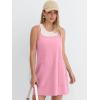 image:imageANRABESS Women Athletic Tennis Dress 2026 Summer Square Neck Active Romper Built in Shorts Casual Athleisure Mini DressesPink