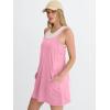 image:imageANRABESS Women Athletic Tennis Dress 2026 Summer Square Neck Active Romper Built in Shorts Casual Athleisure Mini DressesPink