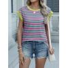 image:imageANRABESS Women Cap Sleeve Tops 2026 Trendy Summer Loose Fit Cute Basic T Shirts Business Dressy Casual Outfits ClothesRose Green Stripe