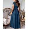 image:imageANRABESS Women Deep V Neck Long Sleeve Slit 2026 Fall Elegant Formal Wedding Guest Cocktail Evening Date Prom Maxi Long DressShort Sleeve Deep Blue
