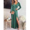 image:imageANRABESS Women Deep V Neck Long Sleeve Slit 2026 Fall Elegant Formal Wedding Guest Cocktail Evening Date Prom Maxi Long DressZlong Sleeve Blue Green