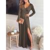 image:imageANRABESS Women Deep V Neck Long Sleeve Slit 2026 Fall Elegant Formal Wedding Guest Cocktail Evening Date Prom Maxi Long DressZlong Sleeve Brown