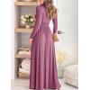 image:imageANRABESS Women Deep V Neck Long Sleeve Slit 2026 Fall Elegant Formal Wedding Guest Cocktail Evening Date Prom Maxi Long DressZlong Sleeve Pink