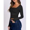 image:imageANRABESS Women Double Lined Long Sleeve Crop Tops Shirts Square Neck Tight Fitted Going Out TShirt Basic Tee Outfits 2026Black