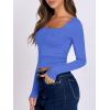 image:imageANRABESS Women Double Lined Long Sleeve Crop Tops Shirts Square Neck Tight Fitted Going Out TShirt Basic Tee Outfits 2026Blue