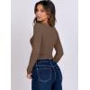 image:imageANRABESS Women Double Lined Long Sleeve Crop Tops Shirts Square Neck Tight Fitted Going Out TShirt Basic Tee Outfits 2026Brown