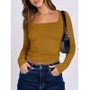 image:imageANRABESS Women Double Lined Long Sleeve Crop Tops Shirts Square Neck Tight Fitted Going Out TShirt Basic Tee Outfits 2026Caramel