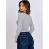 image:imageANRABESS Women Double Lined Long Sleeve Crop Tops Shirts Square Neck Tight Fitted Going Out TShirt Basic Tee Outfits 2026Grey