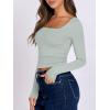 image:imageANRABESS Women Double Lined Long Sleeve Crop Tops Shirts Square Neck Tight Fitted Going Out TShirt Basic Tee Outfits 2026Light Green
