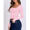 image:imageANRABESS Women Double Lined Long Sleeve Crop Tops Shirts Square Neck Tight Fitted Going Out TShirt Basic Tee Outfits 2026Light Pink