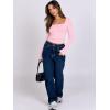 image:imageANRABESS Women Double Lined Long Sleeve Crop Tops Shirts Square Neck Tight Fitted Going Out TShirt Basic Tee Outfits 2026Light Pink