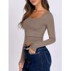 image:imageANRABESS Women Double Lined Long Sleeve Crop Tops Shirts Square Neck Tight Fitted Going Out TShirt Basic Tee Outfits 2026Light Tan Khaki