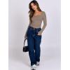 image:imageANRABESS Women Double Lined Long Sleeve Crop Tops Shirts Square Neck Tight Fitted Going Out TShirt Basic Tee Outfits 2026Light Tan Khaki