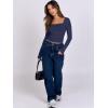 image:imageANRABESS Women Double Lined Long Sleeve Crop Tops Shirts Square Neck Tight Fitted Going Out TShirt Basic Tee Outfits 2026Navy Blue
