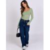 image:imageANRABESS Women Double Lined Long Sleeve Crop Tops Shirts Square Neck Tight Fitted Going Out TShirt Basic Tee Outfits 2026Pea Green