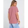 image:imageANRABESS Women Dressy Tops Short Sleeve Casual Blouses V Neck Lace Trim Summer Boho Shirts 2026 Spring Trendy ClothesDusty Rose