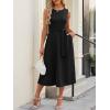 image:imageANRABESS Women Formal Midi Dress Sleeveless Elegant Business Work 2026 Summer Cocktail Party Night Out Dresses with BeltBlack