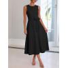 image:imageANRABESS Women Formal Midi Dress Sleeveless Elegant Business Work 2026 Summer Cocktail Party Night Out Dresses with BeltBlack